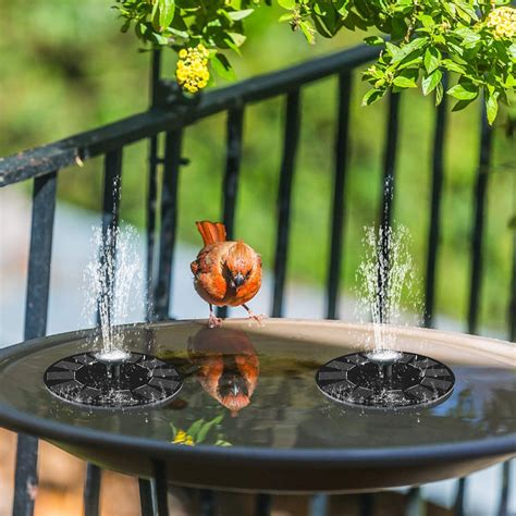 The solar panel will start generating electricity instantly. . Mini solar fountain for bird bath